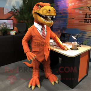 Orange Tyrannosaurus maskot...