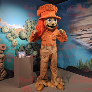 Rust Mermaid maskot kostume...
