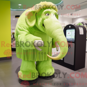 Limegrøn Mammoth maskot...