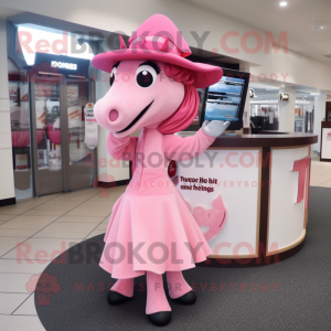 Pink Horse maskot kostume...