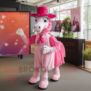 Pink Horse mascotte kostuum...