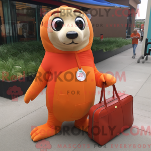 Orange Seal mascot costume...