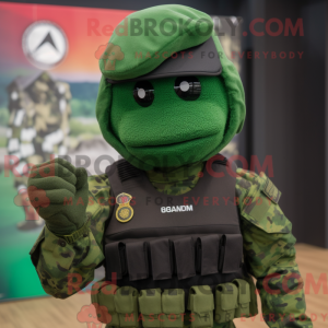 Grøn Para Commando maskot...