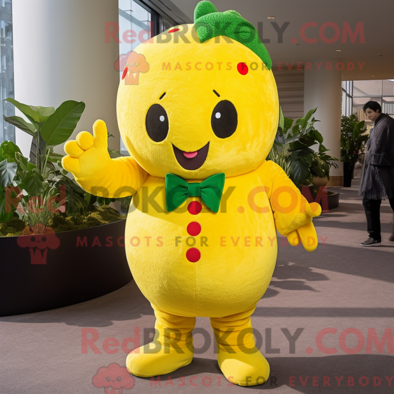 Fantasia de mascote de morango amarelo com macacão e luvas - Mascotes de morango - REBROKO_336024 - RedBrokoly.com