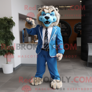 Blå sabeltand tiger maskot...