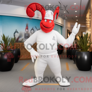 Hvit hummer maskot drakt...