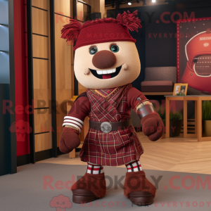 Maroon sækkepibe maskot...