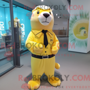 Gele zeeleeuw mascotte...