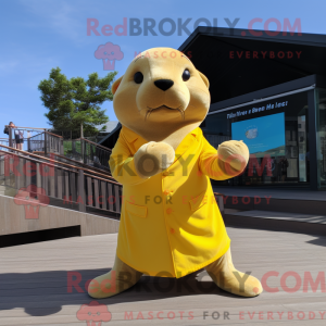 Gul søløve maskot kostume...