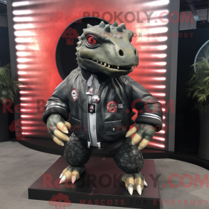 Sort Ankylosaurus maskot...