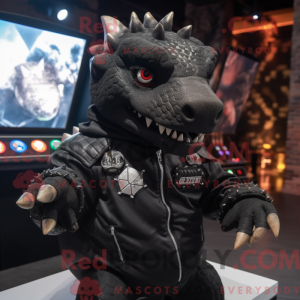Sort Ankylosaurus maskot...