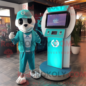 Blågrøn Gyro maskot kostume...