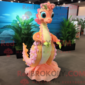 Peach Seahorse maskot...