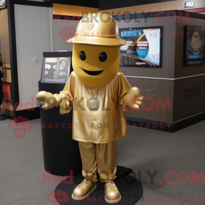 Guld vedhæng maskot kostume...