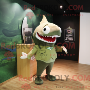 Olive Shark maskot kostume...