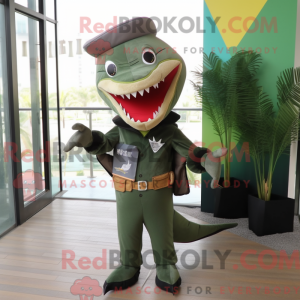 Olive Shark maskot kostume...
