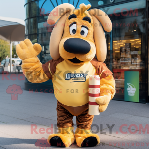 Gold Currywurst maskot...