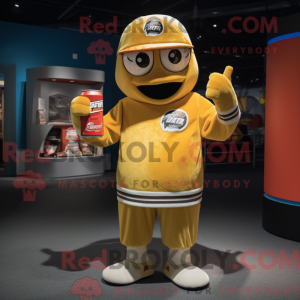 Gold Soda Can maskot...