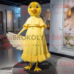 Gele Dove-mascottekostuum...