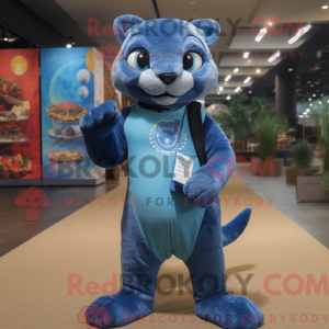 Blue Jaguarundi mascot...