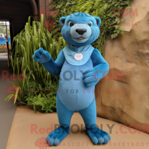 Blue Jaguarundi mascot...