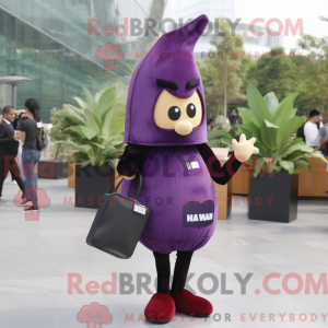 Aubergine mascottekostuum...