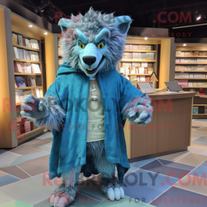 Cyan Werwolf Maskottchen...