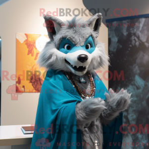 Cyan Werwolf Maskottchen...