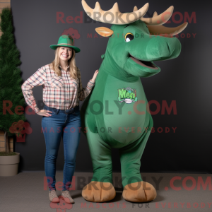 Zielony elg maskot kostyme...