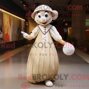 Cream Petanque Ball maskot...