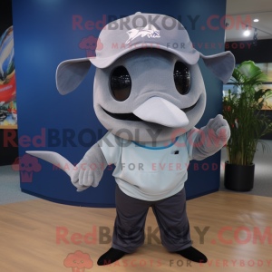 Gray Manta Ray mascot...