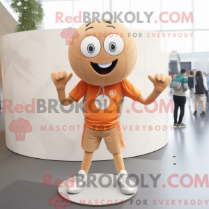 Tan Handball Ball mascot...