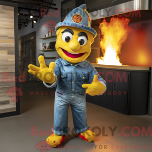 Gul Fire Eater maskot...
