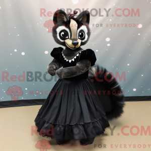 Zwart Civet-mascottekostuum...