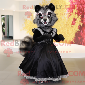 Zwart Civet-mascottekostuum...