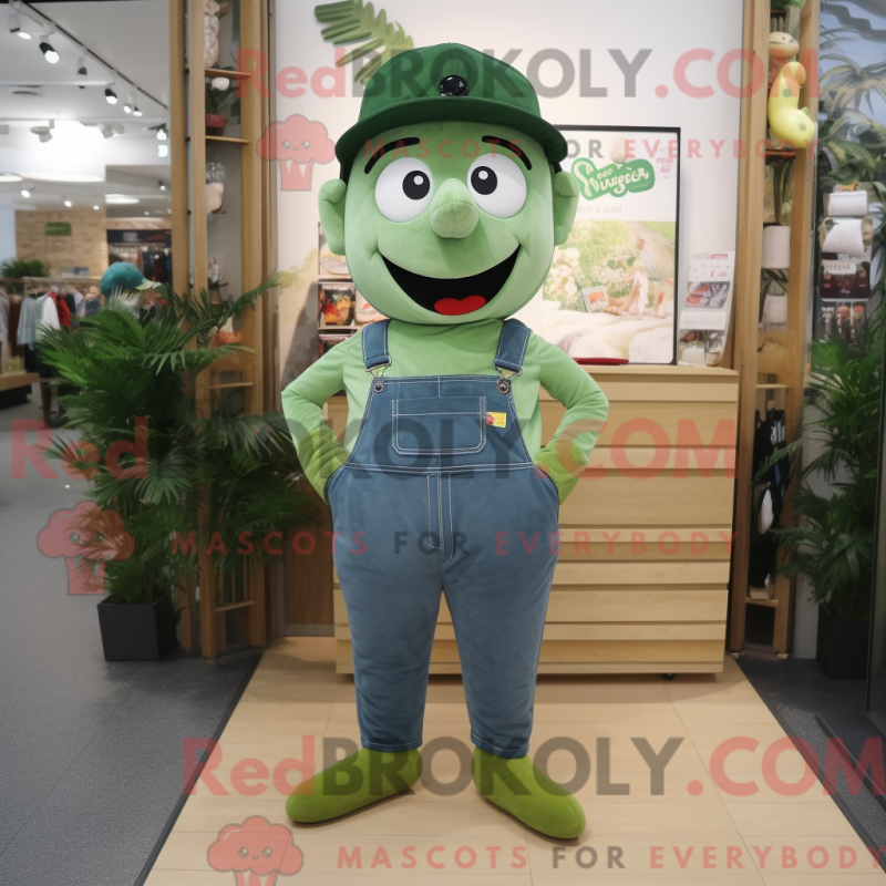 Fantasia de mascote Olive Aglet com macacão e boné - Mascotes Aglet - REBROKO_336407 - RedBrokoly.com