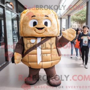Brun Dim Sum maskot kostume...