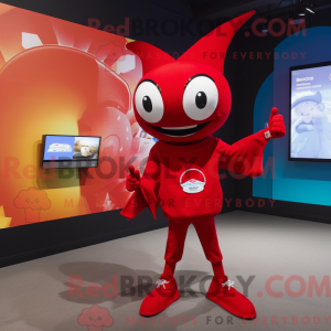Rød Stingray maskot kostume...