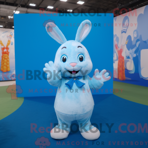 Sky Blue Wild Rabbit mascot...