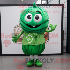 Grøn Bagels maskot kostume...
