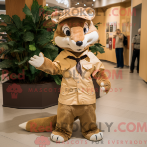 Tan Marten maskotdraktfigur...