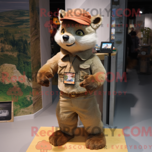 Tan Marten maskotdraktfigur...
