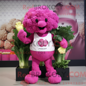 Magenta blomkål maskot...