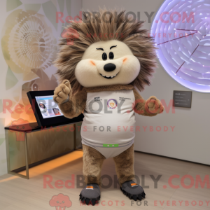 Beige Porcupine maskot...
