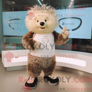 Mascotte de porc-épic beige...