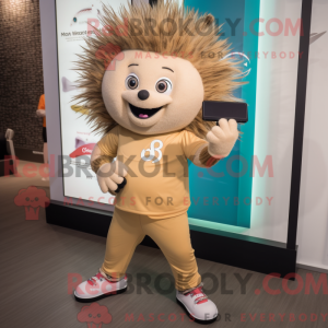 Beige Piggsvin maskot...