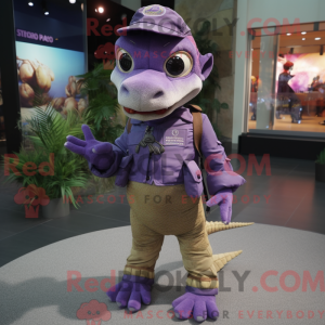 Lilla Lizard maskot kostume...