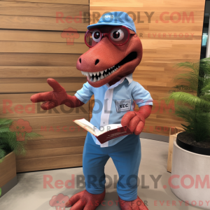 Rød T Rex maskotdraktfigur...