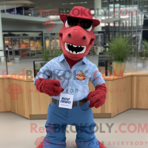 Röd T Rex maskodraktfigur...