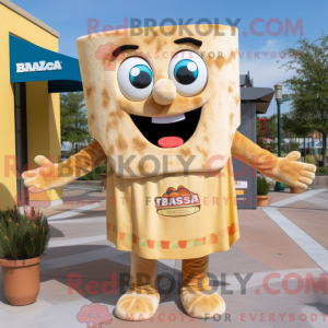 Tan Lasagne maskot kostume...
